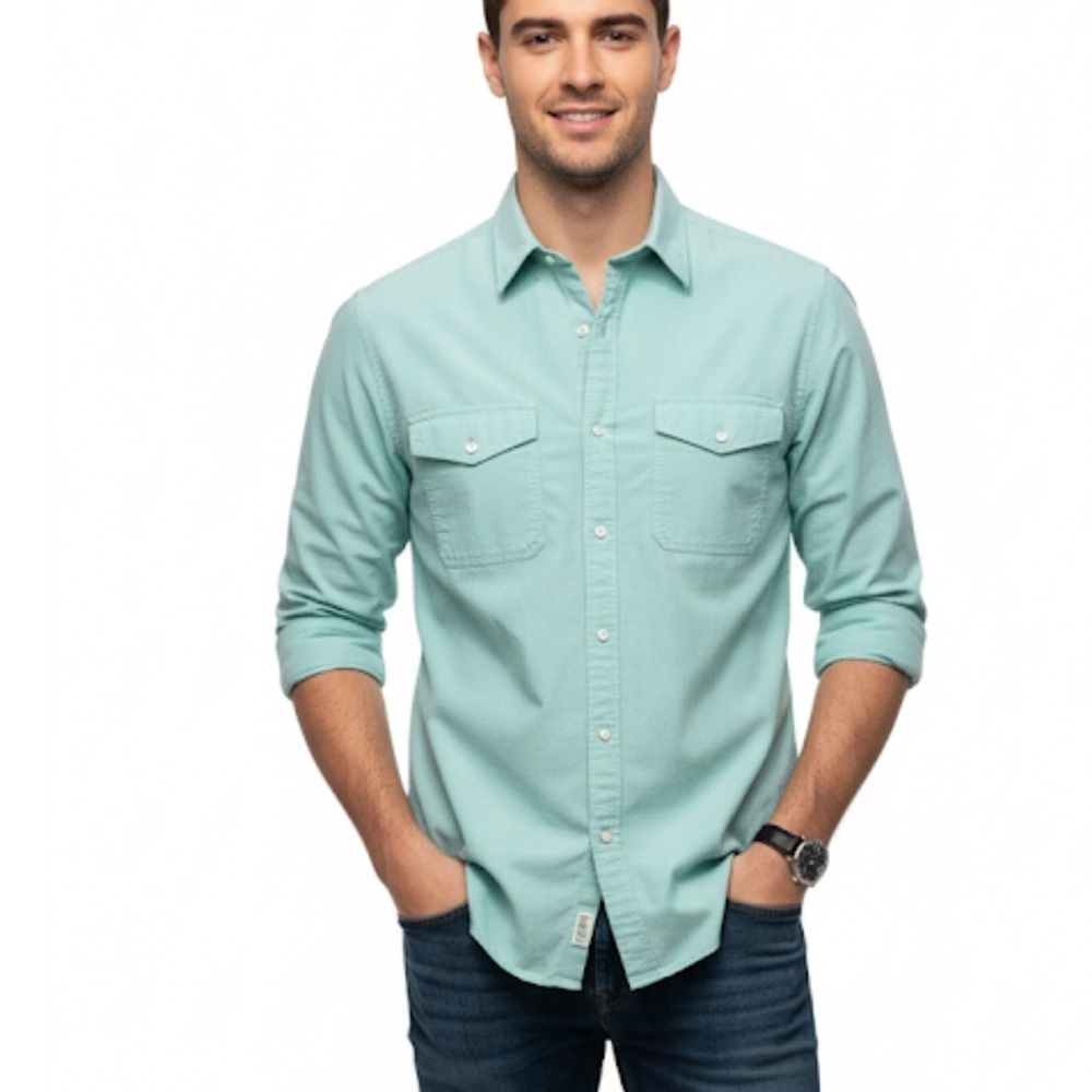 Tommy Hilfiger Men's regular fit button down long sleeve shirt size M